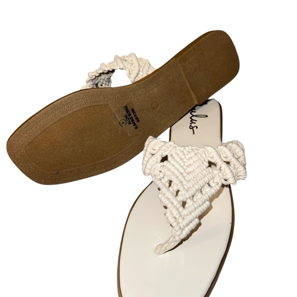NWOT Lulu's Cream Crochet Women's Sandals - Picture 4 of 5
